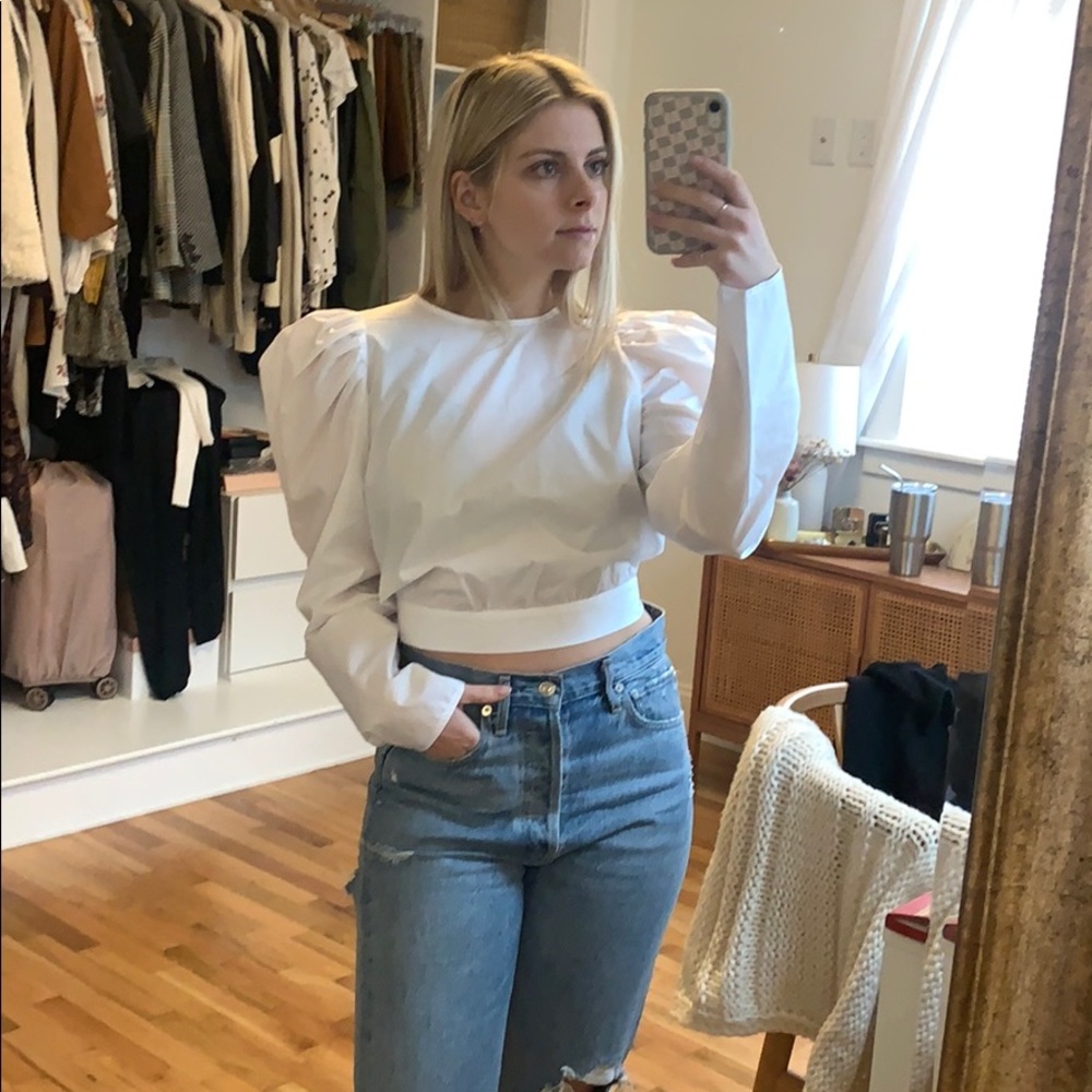 HM Backless Puff Sleeve Top - Picture 2 of 2